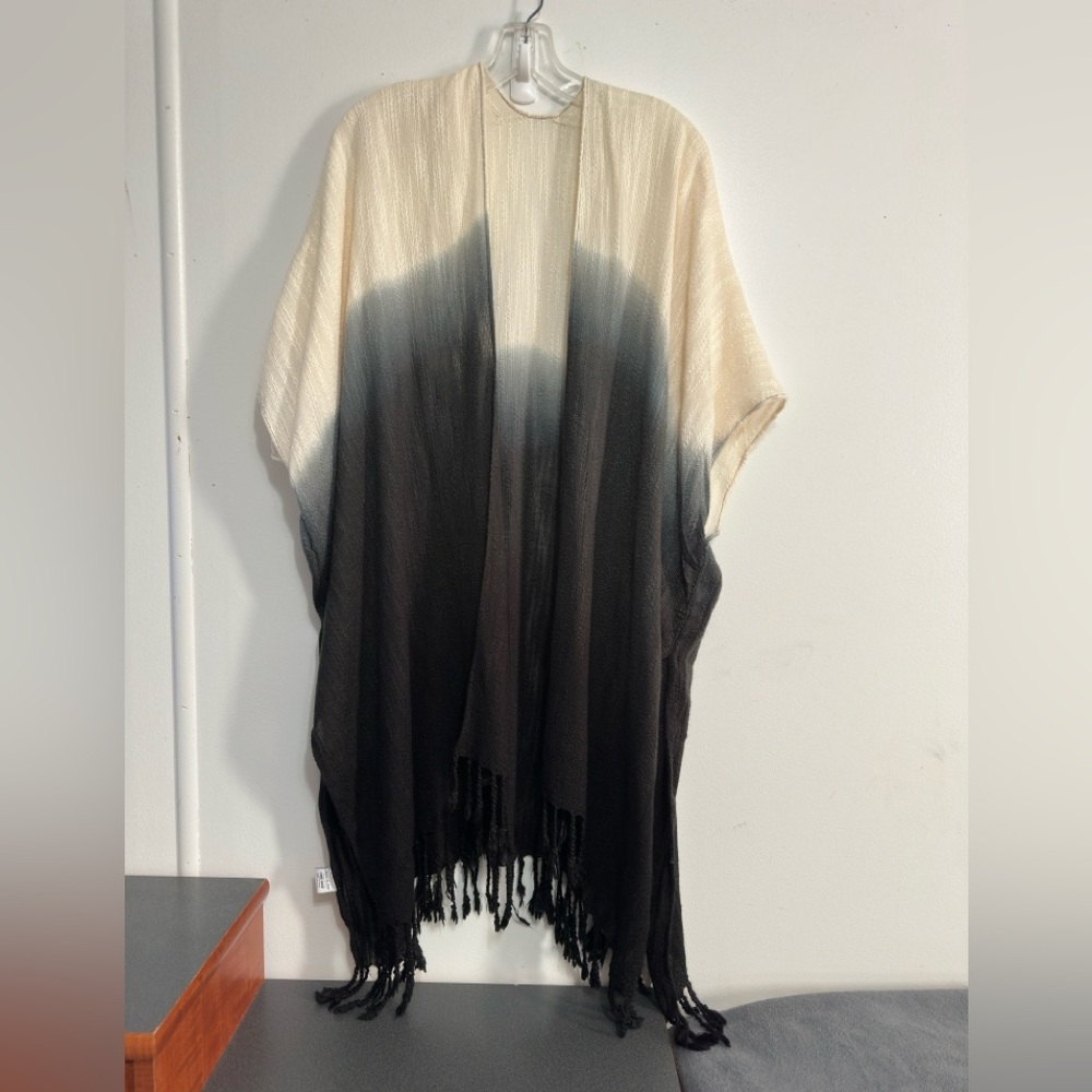 Anna & Ava Women's One Size Ombre Kimono Beach Cover Open Front Fringe